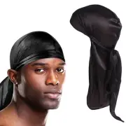 Durag Silky Hat Cap Unisex Men Women Doo Rag Wave Silk Soft Headwear 8 Colours
