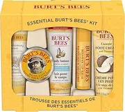 Burt's Bees Essential Everyday Beauty Gift Set, 5 Travel Size Products - Deep Cleansing Cream, Hand Salve, Body Lotion, Foot Cream and Lip Balm