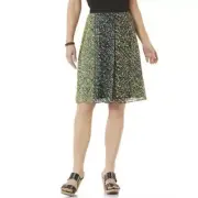Jaclyn Smith Womens Skirt XL Black Multi Sheer