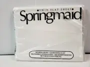 Vintage NEW Springmaid Twin Flat Sheet WHITE No Iron Luxury 180 Thread Percale