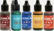 TIM HOLTZ RANGER ALCOHOL INK 5 X 14ML BOTTLES ~SET 9 BELOW 4 COMBINED POST-B4