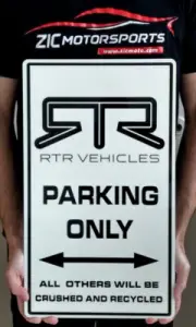 RTR Vehicle Parking Only Steel Sign - 20" x 12"