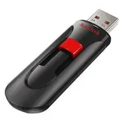 SanDisk 64GB Cruzer Glide 3.0 USB Flash Drive CZ600 USB3.0 Black with red slider retractable design