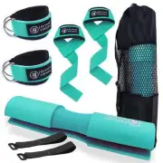 Hip Thrusts Barbell Pad Set with Ankle Strap Weight Lifting Strap for Deadlifts