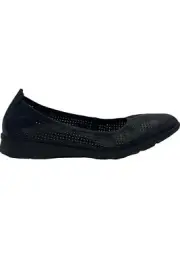 Clarks Collection Perforated Leather Flats Jenette Ease Black