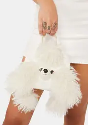 [No Dress] White Poodle Handbag