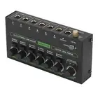 6 Channel Mixer With RGB Light 1/4 TRS TS Low Noise Stereo Mono Switching Li SD3