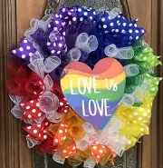 Gay Pride Anytime Rainbow Wreath, Best Seller, Love Is Love Wreath, Gay Pride De