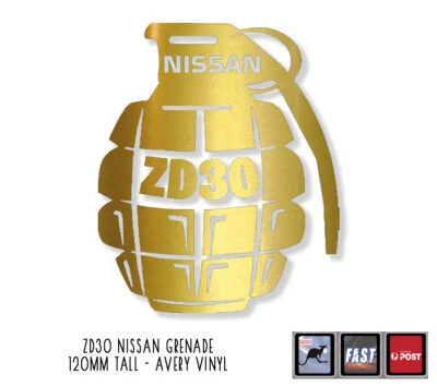 NISSAN GRENADE GOLD DECAL ZD30 funny Decal Window Transfer PATROL