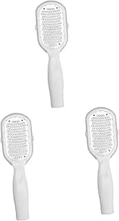 Ipetboom 3pcs Foot Callus Remover Tool Foot Scraper with Cutin Collector Pedicure Tool Set Chrome Material Comfortable Grip White