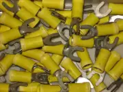 Spade Terminals, made by AMP for 12-10, yellow, qty of 25, new