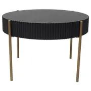 Willow & Silk 60cm Round Wooden Ribbed Coffee/Side Table Furniture Home Decor