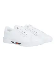 [Tommy Hilfiger] Global Stripe Lace-Up Trainers Shoe in White