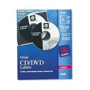 Avery 5698 CD Labels Spine Disk Laser 1 Pack 100ct. White
