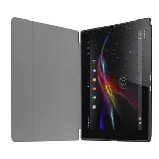 手機支架 翻蓋皮革保護套適用於索尼 Sony Xperia Tablet Z3 Z4 硬殼3折支架站立皮套 磁吸開關平板保護殼