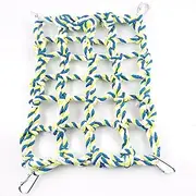 Litewoo Bird Climbing Cotton Rope Net Toy Grid Hammock for Parrot Rat Chinchilla Ferret Swing Thick Chew Rope Hammock Hanging Cage Nylon Rope Nets Toys Cage Accessory (Small Size)