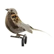 Sparrow 3D Eyes Scene Layout Fine Workmanship Wedding Outdoor Artificial Animal Bird Prop for Home Fake grey