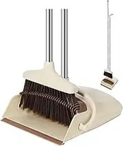 AVITONG Extendable 137CM Indoor Broom and Dustpan Set - Complete Cleaning Solution for Kitchen and Floors | Long Handle Standing Dustpan and Broom Set for Effective Cleaning and Home Maintenance