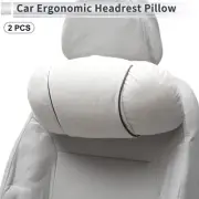 Car Headrest Pillow Flannel, Memory Foam White 2 Pcs for Driving Travel