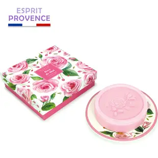 法國ESPRIT PROVENCE玫瑰香皂禮盒組(附陶盤)