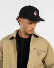 [Town & Country Surf Designs] Town & Country Surf Designs Men's Og Patch Snapback Cap in Black/Pink One Size Black/Pink