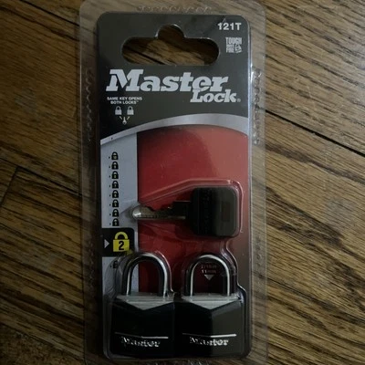 Master Lock Mini Black Keyed Padlock 2 Pack Package Model 121T