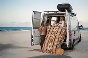 Peel Forest, Bohemian Red Beach Blanket Rugs Picnic Blanket Soft Throws Vanlife, Travel,Hippie red, Large (62"X83")