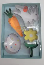 (Set Of 4) Meri Meri Cookie Cutters Easter Rabbit Carrot Egg Flower