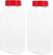 BRIGHTFUFU 2pcs Castor Seasoning Bottle Plastic Condiment Squeeze Bottles Condiment Shaker Pepper Shaker Salt Jars Flip Cap Liquid Container Plastic Oil Dispenser Seasoning Jars Red The Pet