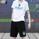 動漫服飾 ITALY意大利隊杯藍衣軍團足球迷紀念隊服短袖T恤衫短褲男套裝