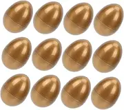 JOINPAYA 12 Pcs Eggs Egg Cartons Crafts for Egg Ornaments Gold Fillable Basket Stuffers Fillers Faux Eggs Fillable Eggs Plastic Golden