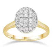 Oval Shape Ring with 1/2ct of Diamonds in 9kt Yellow Gold