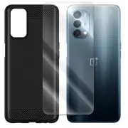 Heavy-Duty 9H Screen Protector Carbon Fiber Case for OnePlus Nord N200 5G DE2118
