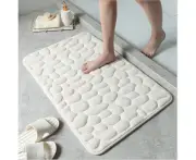 Bathroom Carpet, Toilet Floor Mat, Door Mat, Bathroom Anti-Slip Mat,Milky White