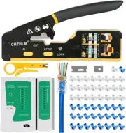 RJ45 Crimp Tool Kit Pass through Crimper RJ45 Crimping Tool Stripper Cutter Crim