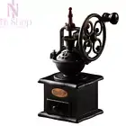 Manual Coffee Grinder Bean Coffee Mill Catch Drawer Antique Cast Iron Hand Crank