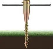 Beach Umbrella Anchor, 17 Inches Heavy Duty Metal No Dig Ground Anchor Post Umbrella Holder Ground Screw Anchors