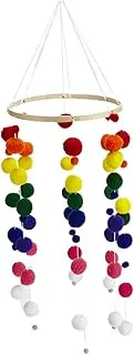 HAMPPLIES 1pc String Colorful Hairball Wall Hanging Decor Adorable Pendant for Living Unique Home Shop Ornament Nordic Style Present for Weddings Parties