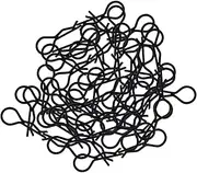 100pcs RC Body Clips Bent Springy R Pins Bent for All 1/8 1/10 1/12 Car Truck Crawler Buggy Shell Replacement (Black)