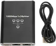 Gigabit Ethernet Splitter RJ45 Ethernet Splitter LAN with USB Power Cable 2 Devices Simultaneously Networking Plug and Play Compatible with Cat5 Cat5e Cat6 7/8 Cable