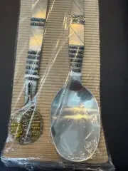 TENNIS SPOON AND FORK SALAD SERVING SET