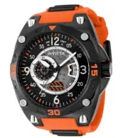 Invicta Aviator Pilot Automatic Men's 50mm Black & Orange Watch 40284