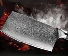 Handmade Japanese Cleaver Knife VG10 Core Damascus Steel 67 Layers Black Handle