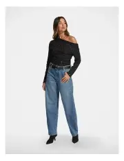 [Decjuba] Ava Tipped Shoulder Sequin Top in Black