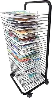 Art Drying Rack,Art Drying Rack for Classroom,Floor-Standing Single-Sided Art Storage Rack,Suitable for Engineering Drawings Paintings Prints(35 Shelves)