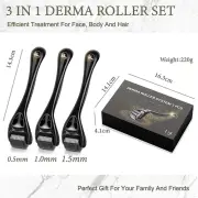 Derma Roller Microneedle FYL 3 Pack Derma Roller Kit 0.5mm/1.0mm/1.5mm Growth