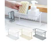 Sponge Holder For Kitchen Sink,Kitchen Sink Caddy,Abs Plastic Kitchen Sink Sponge Brush Holder Organizer For Soap Dishwashing Liquid Drainer,Dish Draining