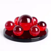在飛比找Yahoo!奇摩拍賣優惠-水晶球擺件七星人造白水晶球家居公司開業紅水晶球辦公室裝飾擺件