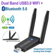 1300Mbps USB 3.0 Dual Band Dongle Bluetooth Adapter 5GHz Wireless WiFi Receiver