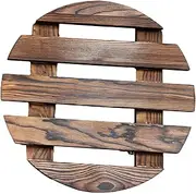 AIMALL Solid Wood Round Universal Wheel Flower Pot Base, 11.81x2.56in Mobile Plant Stand with 4 Casters, 360° Rotatable Wooden Flower Pot Base, Up to 220 lbs